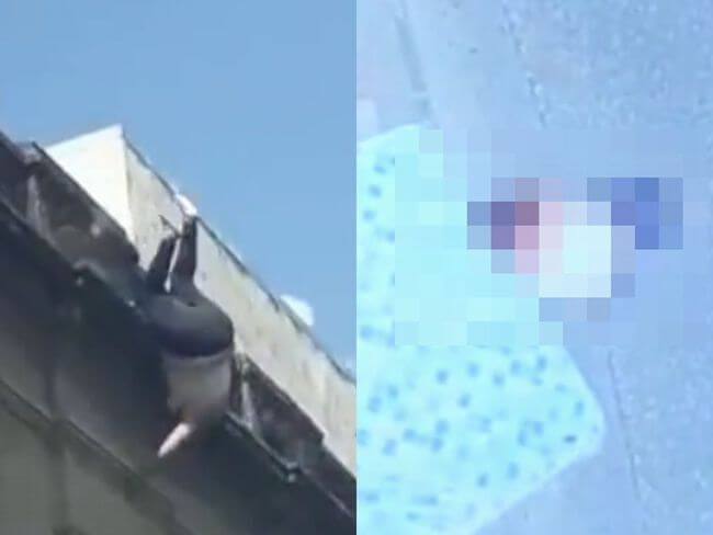 【閲覧注意】丸々と肥えた人間が飛び降り自殺するとこうなる! 回転しながら落ちる巨体、マットレスに落ちたが…!=アルゼンチンの画像1