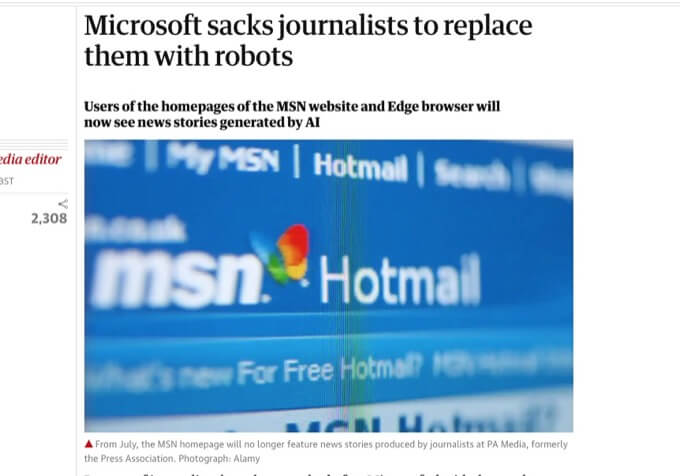 マイクロソフトがジャーナリストを大量解雇してAI採用！ 不都合なニュース排除、ビル・ゲイツの陰謀抹消で言論弾圧も自動化か！の画像2