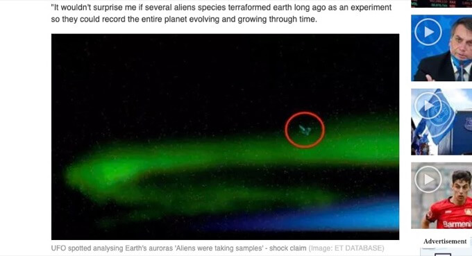 オーロラの中に巨大UFOが出現! NASA公式写真で発覚...有識者 「地球のサンプルを採取している」の画像1