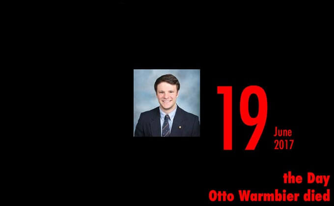 6月19日は北朝鮮旅行中に拘束された米大学生オットー・ワームビアが死亡した日！ ポスターを盗んだ罪で懲役15年...拷問によって死亡かの画像1
