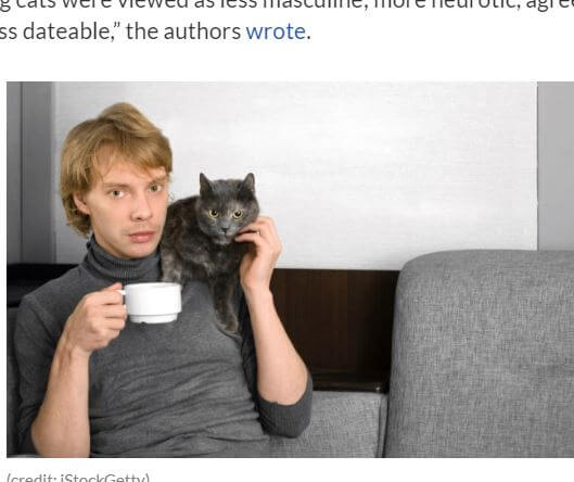 猫を飼っている男性は超絶モテないことが判明!猫との写真は好感度が急激に低下!の画像1