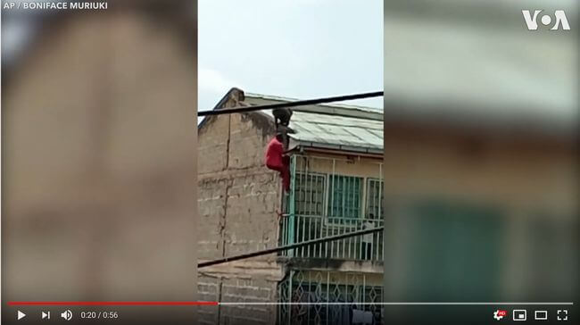 【閲覧注意】屋上からサルに突き落とされた男の衝撃映像!=ケニアの画像1