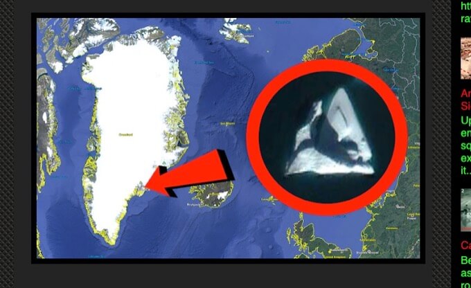 氷河の下から「古代のUFO」がグーグルマップで発見される! 座標も判明、氷が解けて構造物が露出!の画像1
