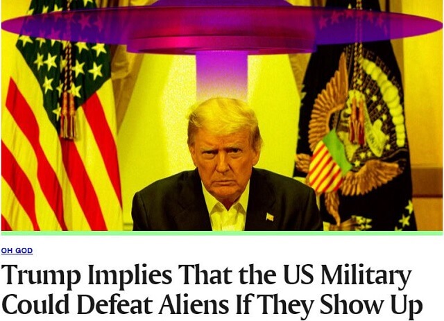 「UFO・エイリアンの脅威を想定した新たな米軍」トランプが断言! しかし専門家は宇宙人戦争を懸念、再選後に衝撃暴露も!?の画像1