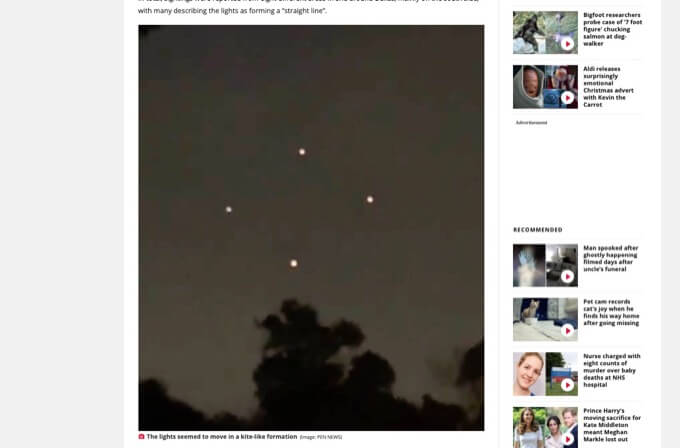 【ガチ】米テキサス州で「UFOクラスター」発生、住民多数がパニックに!! 驚異的フォーメーション、宇宙人が大統領選の行方を危惧か!の画像1