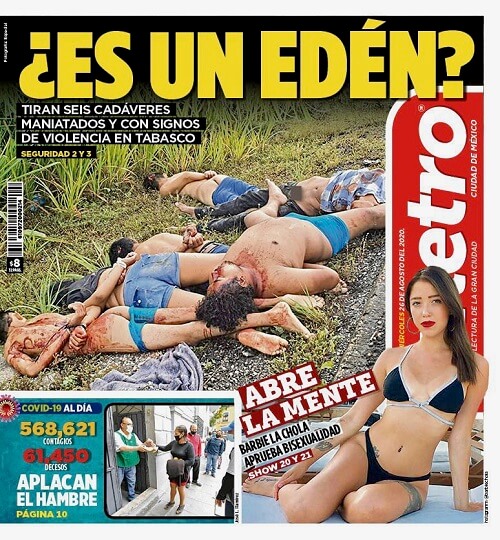 【閲覧注意】メキシコの駅で売られる雑誌が「エログロ満載」すぎる! 表紙に焼死体、首絞め、肛門、大量死、セックス…の画像1
