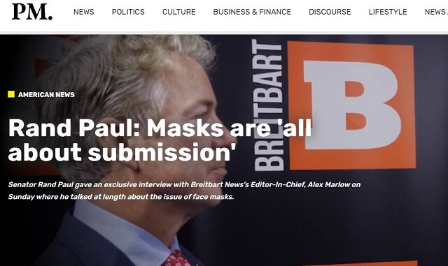 「マスクは服従の象徴。非科学的で無意味」米上院議員が怒りの告発! 自由と権利を進んで放棄する市民に喝=米の画像1