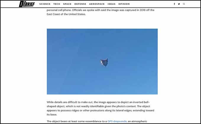 【緊急速報】米国防総省の新たな「最高機密UFO画像」が流出! 異様な三角型は「気球じゃない」… パイロットや現役職員も証言の画像2