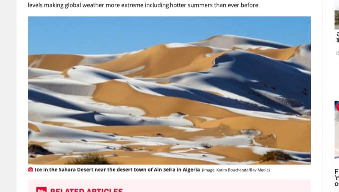 【警告】世界各地の砂漠で雪が降る異常事態、聖書「終末の予兆」ガチで現実に! 2021年の人類滅亡が迫っている!の画像2