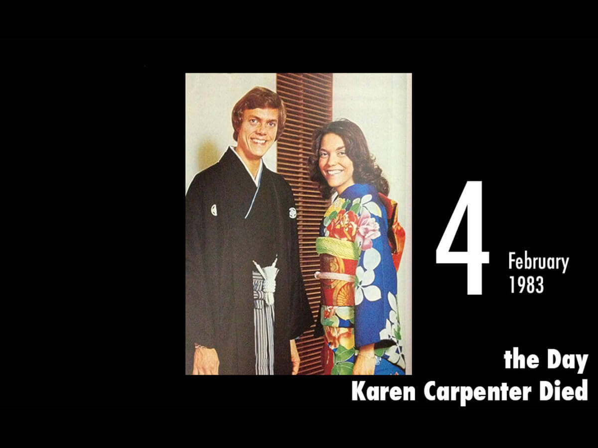 2月4日は カーペンターズ のカレン カーペンターが亡くなった日 死亡時の体重35キロ 体型を気にして摂食障害に ｰトカナ