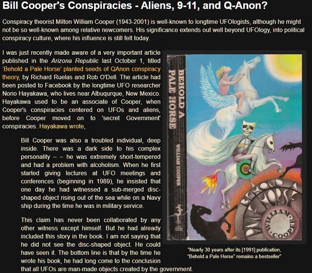 Qアノンを生んだ男「ビル・クーパー」の陰謀論がヤバい! 9.11を予言、イルミナティ、UFO… 「陰謀の父」が辿り着いた結論とは!?の画像1