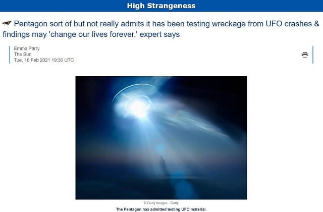 【緊急続報】「米軍がUFOの残骸を回収・検査」公式承認ニュースに衝撃の続き! クローキング、光速減衰技術… 担当科学者が遂に登場!の画像1