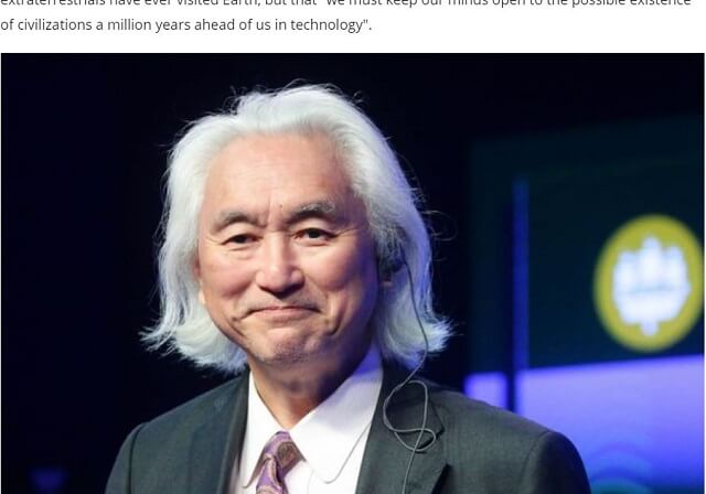 「100万年文明が進んだ存在いる」「宇宙人とのコンタクトは危険…」ミチオ・カクが断言!! 最新鋭望遠鏡打ち上げを前に本気警告!の画像1