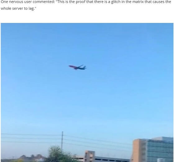 【衝撃】「空中で静止している旅客機」が激撮される!! 『マトリックス』が現実化、この世がシミュレーションである決定的証拠か!の画像1