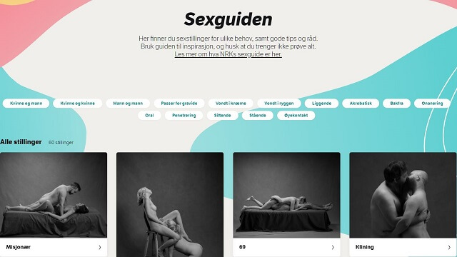 ノルウェーの公共放送が超過激「セックス体位60手ガイド」公開! 多様性を意識した「コアラ絞め」「スパゲッティ」など次世代エロ写真満載!の画像1