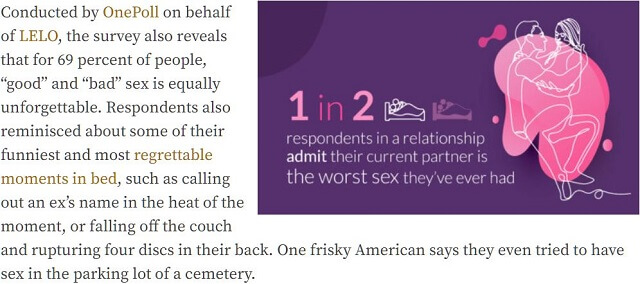 半分以上の人が「現在のパートナーと人生最悪のSEXをした」と考えていることが判明! 一番ダメな体位や残念SEXの詳細とは!?の画像1