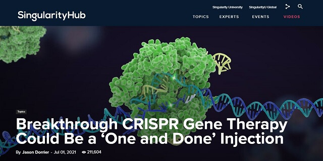 「mRNA」の注射1本で遺伝子治療が完了する時代まもなく到来へ! 治験で衝撃的効果、ゲノム編集技術CRISPRに画期的進展の画像1
