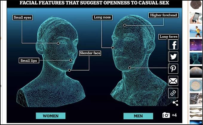 「ヤリチンは顔でわかる」ことが科学研究で発覚！顔が長くて目が大きい男は本命以外とセックスする、女の特徴は…!?の画像1