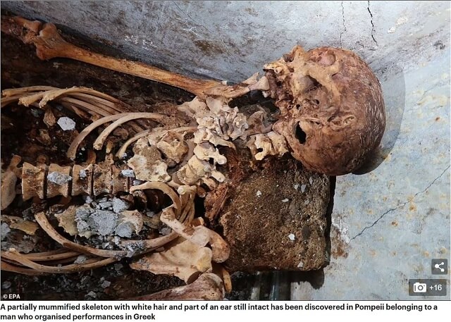 ポンペイで耳と毛髪つきの「半ミイラ」出土! 2000年前の激ヤバ死体から判明した衝撃史実と正体とは!?の画像1
