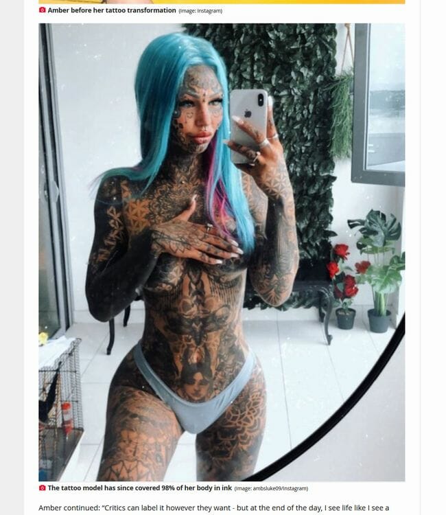 超美女が肉体の98%にタトゥー&舌裂き全身改造でドラゴン化!「痛みでより強くなる」の画像4