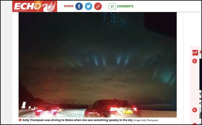 イギリスの夜空に超巨大UFOが飛来！ 欧州で相次ぐ目撃、オミクロン株蔓延を宇宙人が警告か!?の画像1