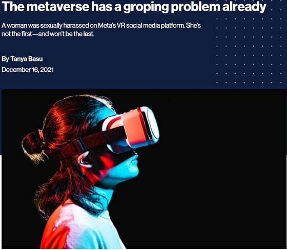 メタバースでセクハラが横行か!? VR空間で悪質事件連発、メタ社の対応に非難の声の画像1