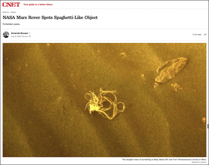 火星で謎の「繊維状の物質」を発見！ 生命の証拠か、NASAの写真に衝撃広がるの画像1