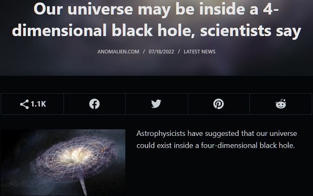 この宇宙は4次元ブラックホールの中だった？ 画期的な新説登場で揺らぐビッグバン仮説！の画像1