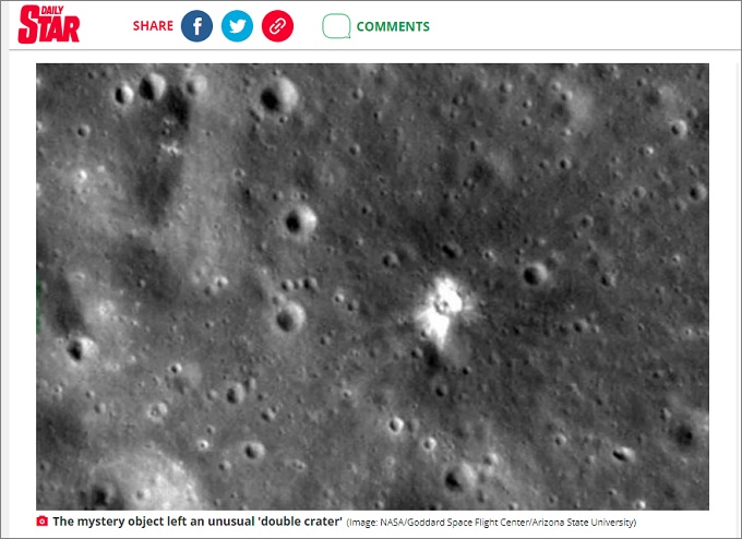 エイリアンの宇宙船が月に墜落か！「あり得ない」新クレーターが出現、NASAも戦慄の画像1