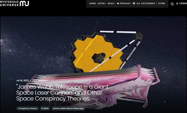 ジェイムズ・ウェッブ宇宙望遠鏡の正体は超巨大レーザー砲だった? 世界が怯える数々の陰謀の画像3