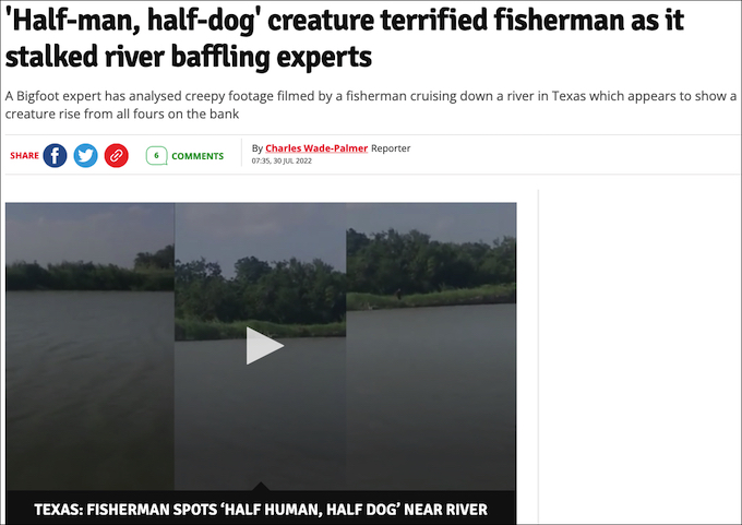 漁師がUMAドッグマンの撮影に成功か！ 猛スピードで逃げる獣人の姿に専門家も衝撃の画像1