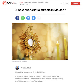 メキシコの教会で聖体（パン）が心臓のように脈動する奇跡発生！ 神父歓喜、「神の鼓動」はメッセージか!?の画像1