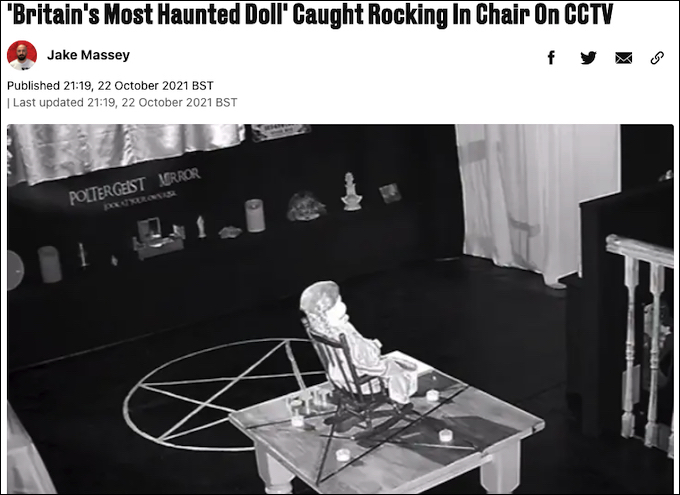 「英国で最も呪われた人形」が激しく椅子を揺らす恐怖映像！ 眼球がギョロギョロ動くことも…の画像1