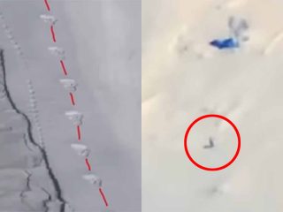 雪山を高速移動する「ビッグフット」の撮影に成功か 謎の足跡を発見、信ぴょう性高まる