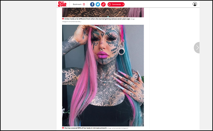 600のタトゥーを入れた美人モデルのビフォーアフター! 7年間の進化に驚愕の画像3
