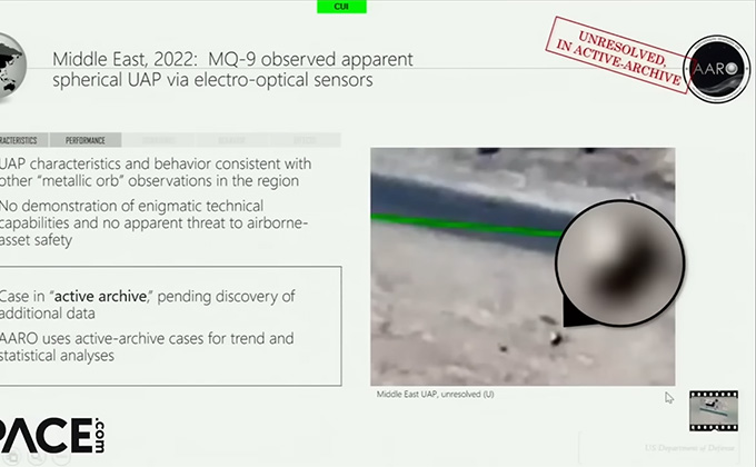 米国防総省が中東で撮影された「オーブ型UFO映像」を公開! UAP調査の結論は?の画像1