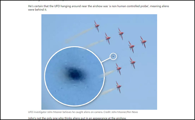 時速1600kmのUFOが航空ショーに乱入!? 観客が撮影に成功の画像2