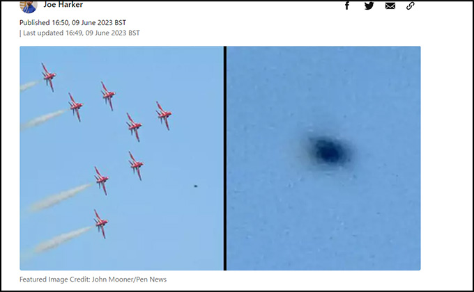 時速1600kmのUFOが航空ショーに乱入!? 観客が撮影に成功の画像1