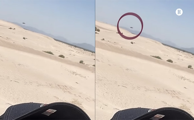 メキシコの砂漠でUFOを撮影! 自撮り画像に「暗い円盤状の物体」が映り込む!の画像2