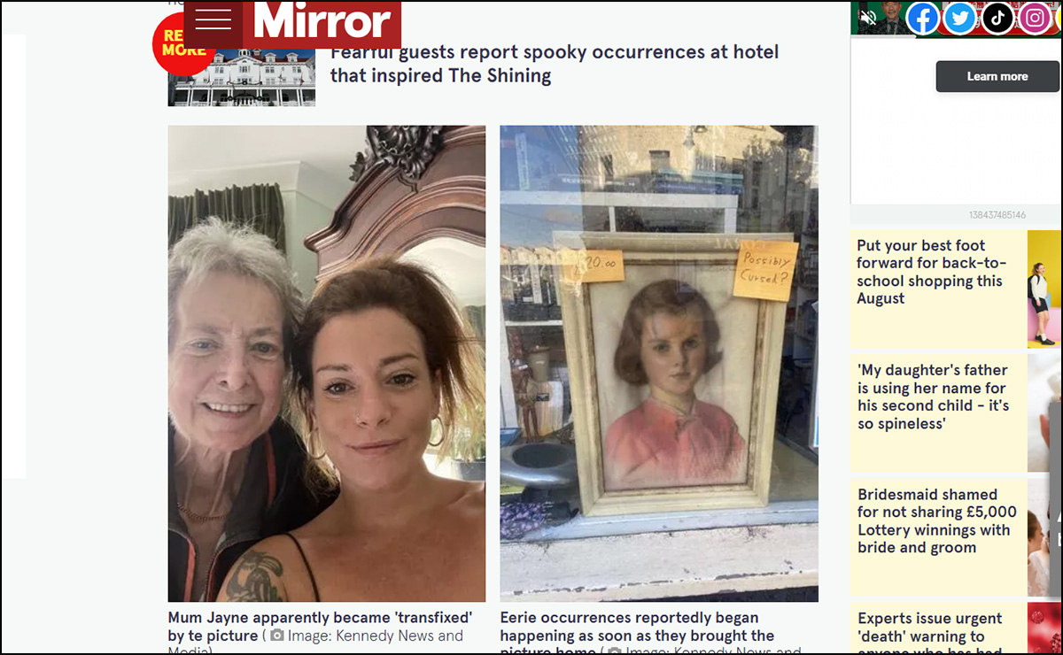イギリスの「呪われた絵画」は本物の呪物か!? 不幸に見舞われた女性のエピソードがヤバイ! 母親が絵を撫で始め…の画像2