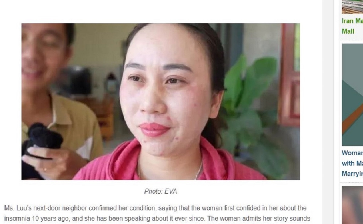 11年間不眠の女性が苦しみを吐露! 急に涙が溢れ眠れぬ体に…=ベトナムの画像1