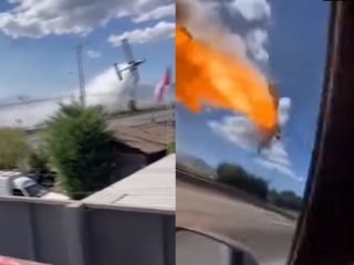 飛行機が高速道路に墜落する瞬間が激撮される！ 消火活動中の消防機が大爆発した航空事故＝チリ